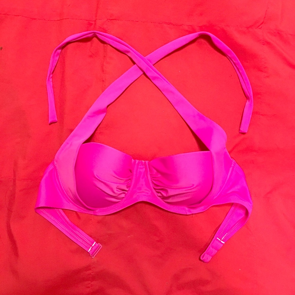 Pink bikini swim top
